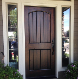 glazed finish on front door